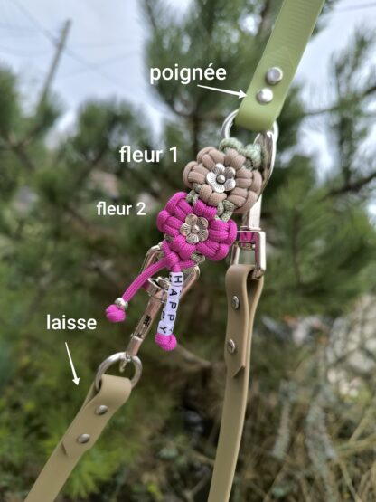 Laisse poignée fleurs interchangeable – Image 5