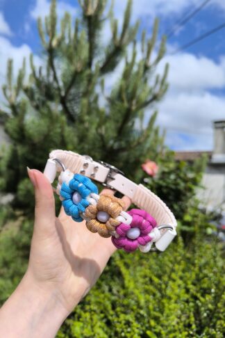 Collier en biothane "fleurs"